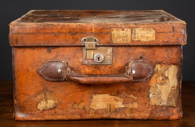 Lot 7 - A wicker fishing creel with leather strap,...