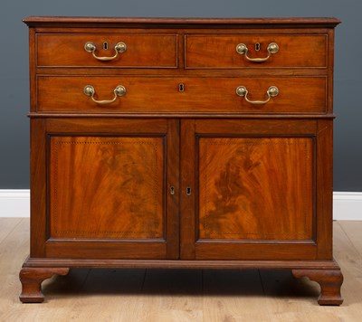 Lot 49 - A mid 19th century mahogany cabinet with two...