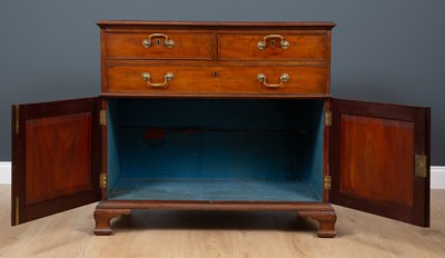 Lot 49 - A mid 19th century mahogany cabinet with two...