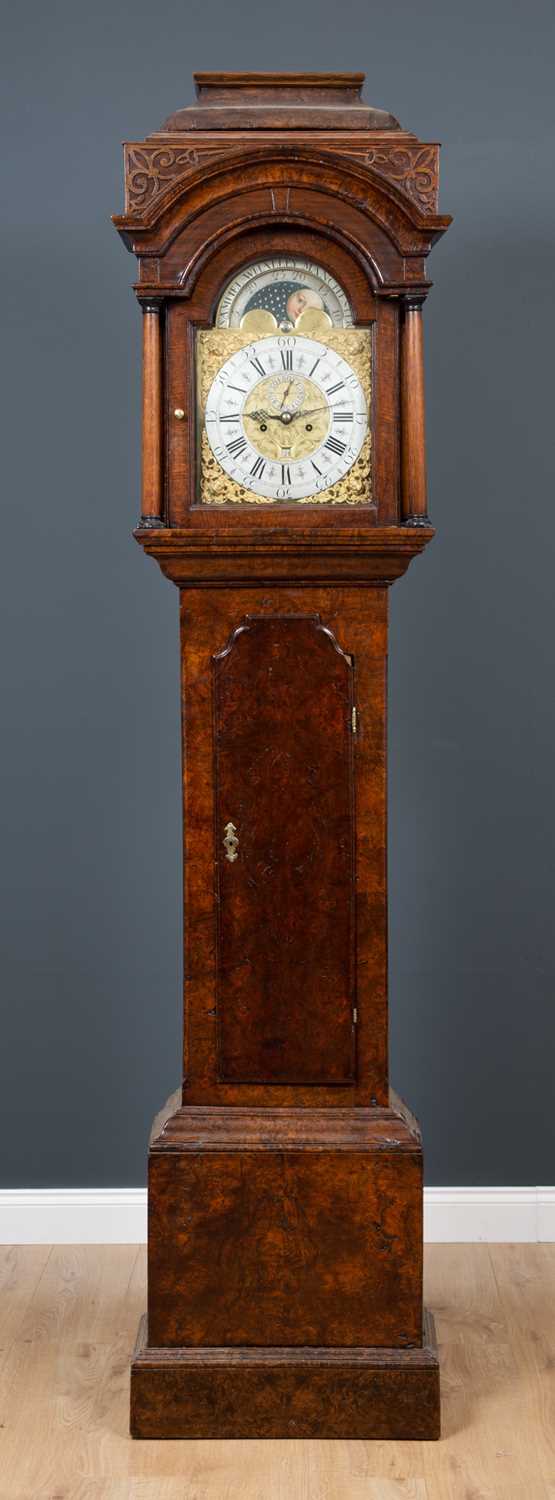 Lot 48 - A George III burr walnut cased eight day...