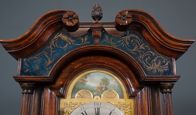Lot 5 - A George III unusual sized oak eight day...