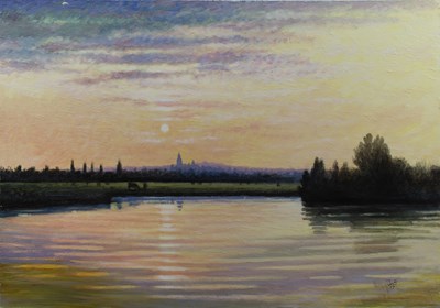 Lot 280 - John Blair (20th century) Port Meadow at dawn,...