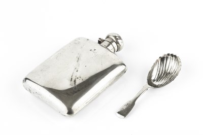 Lot 732 - A George IV silver fiddle pattern caddy spoon,...