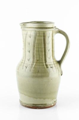 Lot 601 - Mike Dodd (b.1943) Large Jug green ash glaze...