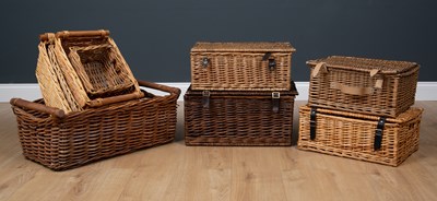 Lot 540 - A selection of nine wicker baskets, four...