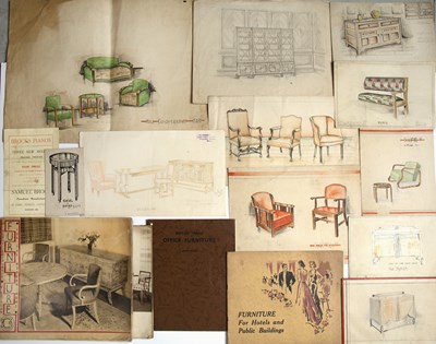 Lot 260 - A collection of 1930's furniture designs and...