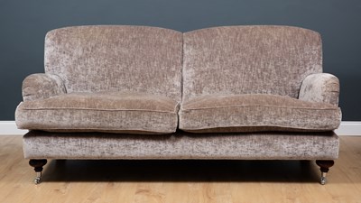 Lot 400 - A modern large grey upholstered sofa...