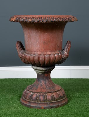 Lot 535 - A Victorian or Edwardian terracotta urn of...