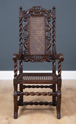 Lot 227 - A 17th century Carolean child's chair with...