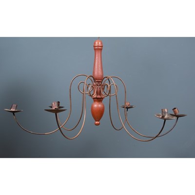 Lot 305 - A shaker style six light chandelier with...