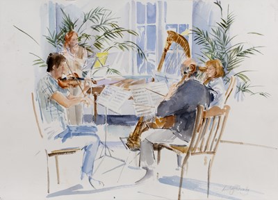 Lot 129 - Lesley Fotherby (b.1946) A quartet playing in...