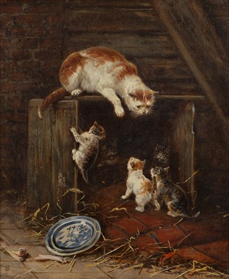 Lot 284 - 19th century English school A cat keeping a...