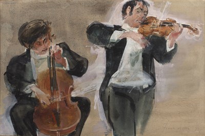 Lot 128A - Frank Archer (1912-1995) The Concert, signed...