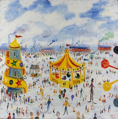 Lot 295 - Simeon Stafford (b.1956) A fairground, signed,...