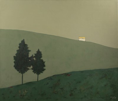 Lot 289 - Amos Aricha (20th century) 'Landscape in Green'...