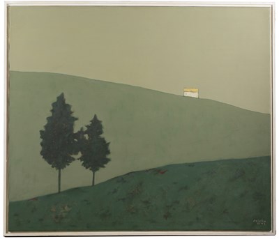 Lot 289 - Amos Aricha (20th century) 'Landscape in Green'...