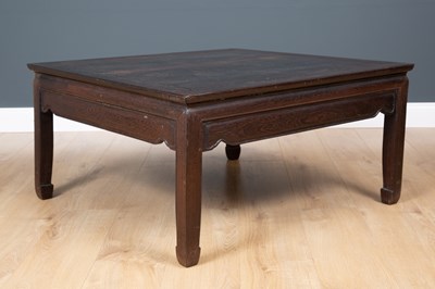 Lot 316 - A Chinese low hardwood centre table with...