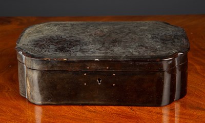 Lot 156 - A rectangular tortoiseshell box with silver...