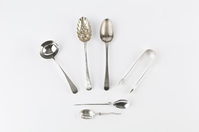 Lot 802 - A small collection of assorted silver flatware,...