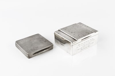 Lot 803 - A silver cigarette case, with engine turned...