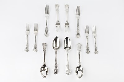 Lot 805 - A 19th century French silver King's pattern...