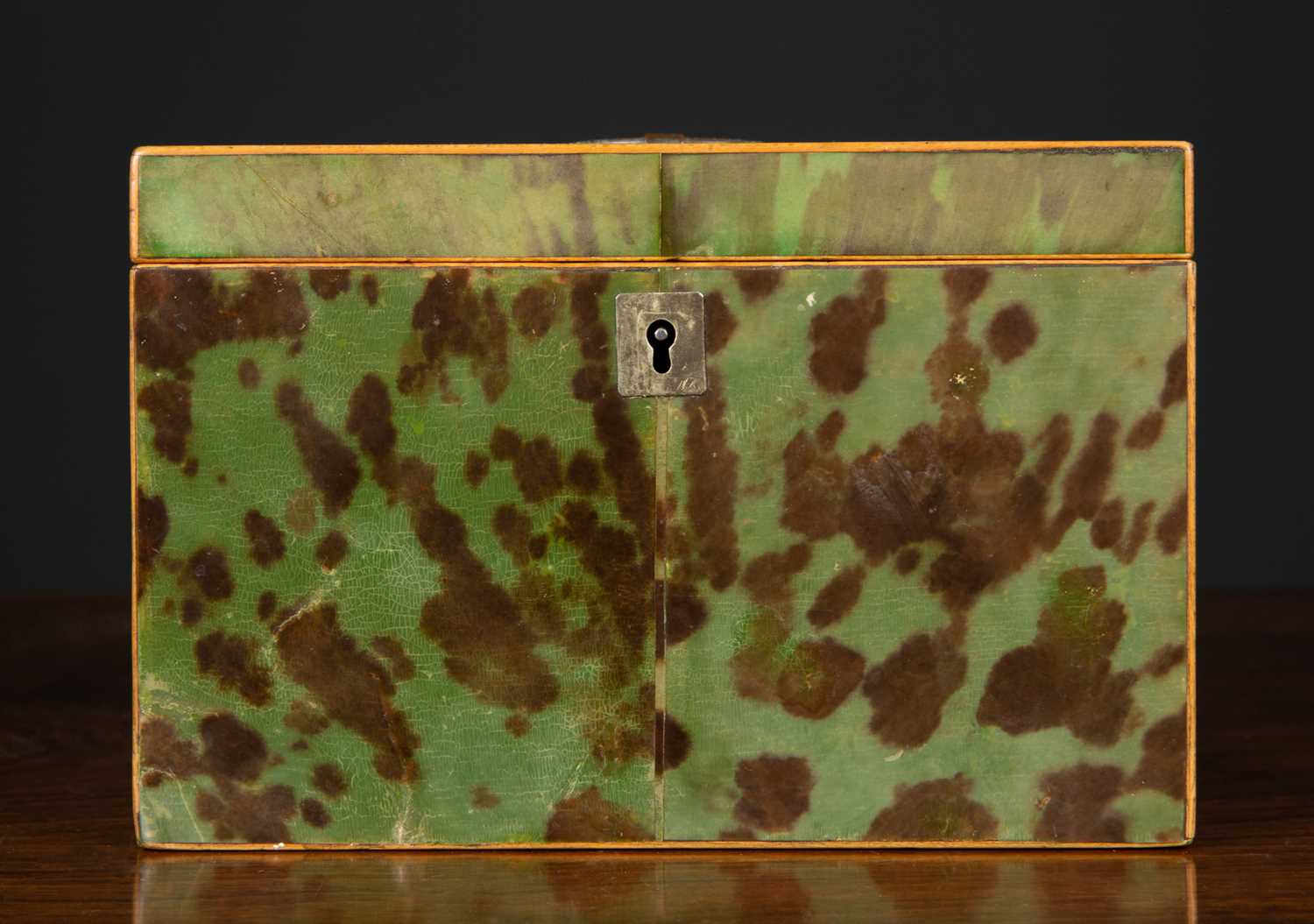 Lot 1 - A George III green stained tortoise shell tea...