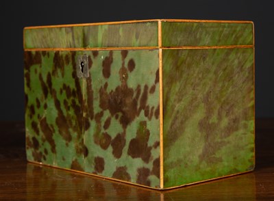 Lot 1 - A George III green stained tortoise shell tea...