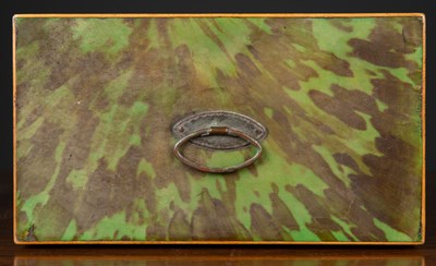 Lot 1 - A George III green stained tortoise shell tea...