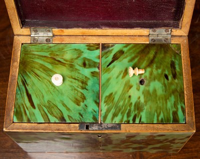 Lot 1 - A George III green stained tortoise shell tea...