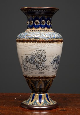 Lot 216 - A Royal Doulton stoneware Hannah Barlow vase,...