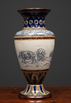 Lot 216 - A Royal Doulton stoneware Hannah Barlow vase,...