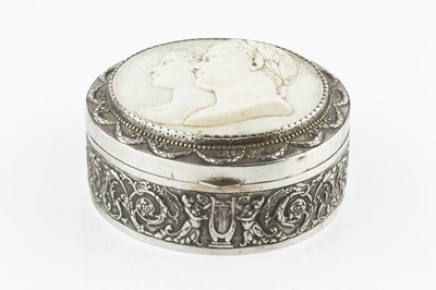 Lot 574 - A German (Hanau) silver circular box, the...