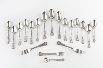 Lot 860 - A set of nine William IV silver King's pattern...