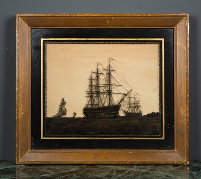 Lot 248 - A 19th century reverse glass silhouette...