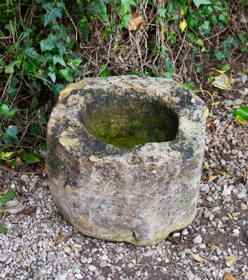 Lot 670 - A medieval period octagonal limestone mortar,...