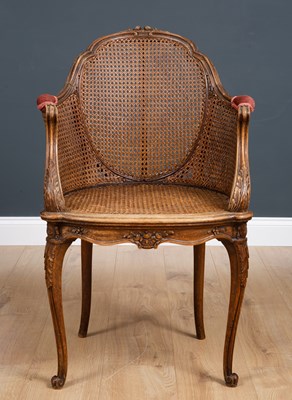 Lot 275 - A French style beechwood framed chair with...