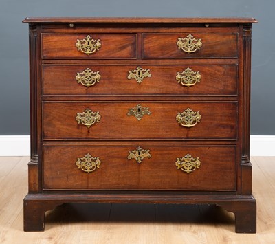 Lot 179 - A George III mahogany small chest of two short...