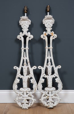 Lot 328 - A pair of cast iron wall lights constructed...