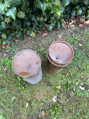 Lot 553 - A copper rain gauge with brass rim, 13cm...