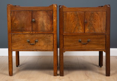 Lot 177 - A near pair of George III mahogany night...