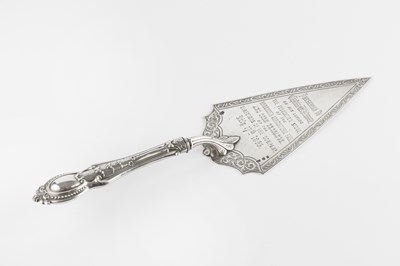 Lot 742 - A mid Victorian silver presentation trowel,...