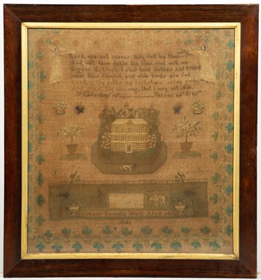 Lot 436 - An early Victorian needlework sampler by Mary...