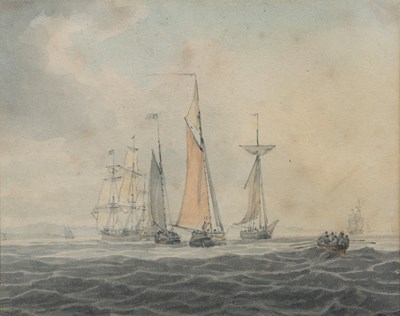 Lot 357 - William Anderson (1757-1837) A frigate and...