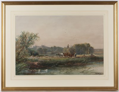 Lot 337 - Henry Charles Fox (1855-1929) Harvesting near...