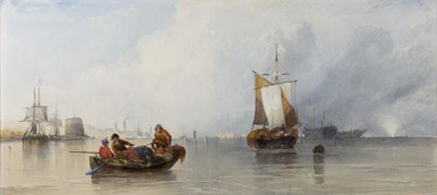 Lot 339 - Charles Bentley (1806-1854) 'On the Medway',...