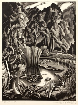 Lot 52 - Clifford Webb (1895-1972) 'The Pool', wood...