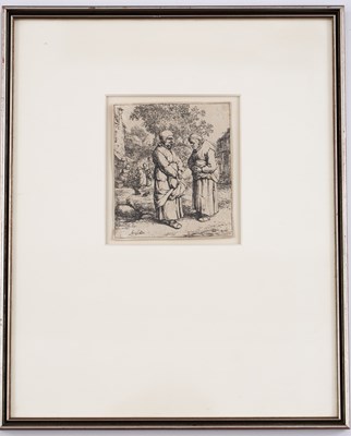 Lot 65 - Adriaen van Ostade Two old ladies chatting,...