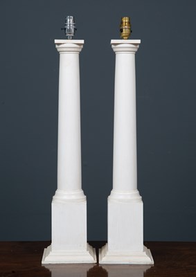 Lot 333 - A pair of contemporary white painted table...