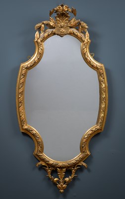 Lot 186 - A 19th century gilt framed French wall mirror...