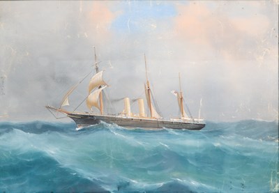 Lot 271 - An early 20th century three masted steam ship...